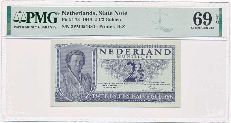 Nederland 2,5 Gulden 1949 Juliana PMG69, Ophalen of Verzenden, 2½ gulden, Los biljet