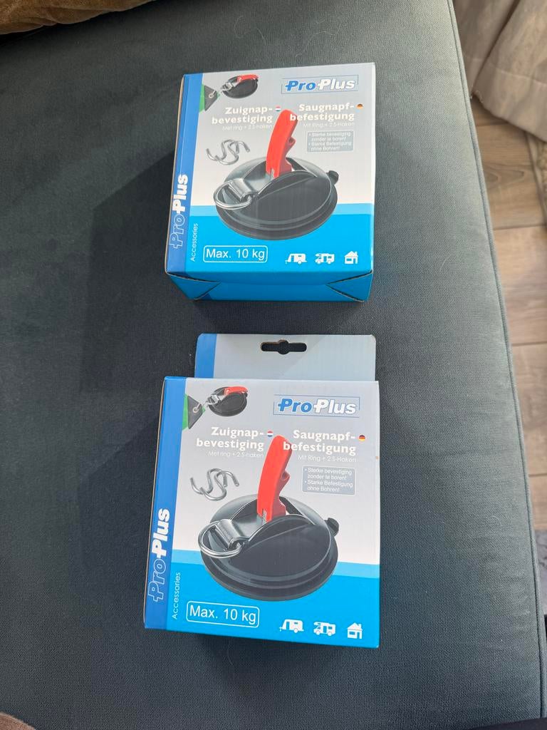 2x ProPlus Zuignap met ring + 2 S-haken - Max 10kg, Caravans en Kamperen, Ophalen of Verzenden, Nieuw