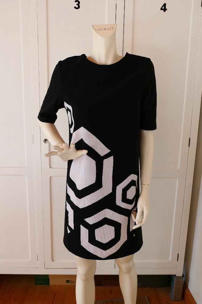 Desigual by Christian Lacroix jurk maat XS zwart wit, Verzenden, Zwart, Zo goed als nieuw, Desigual