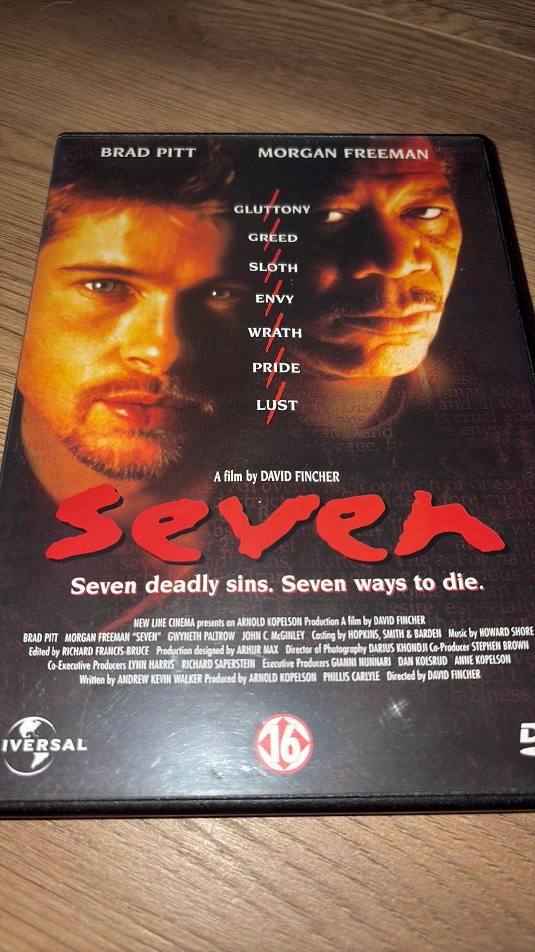 Seven met Brad Pitt, Kevin Spacey en Morgan Freeman., Vanaf 16 jaar, Ophalen of Verzenden, Zo goed als nieuw, Actiethriller