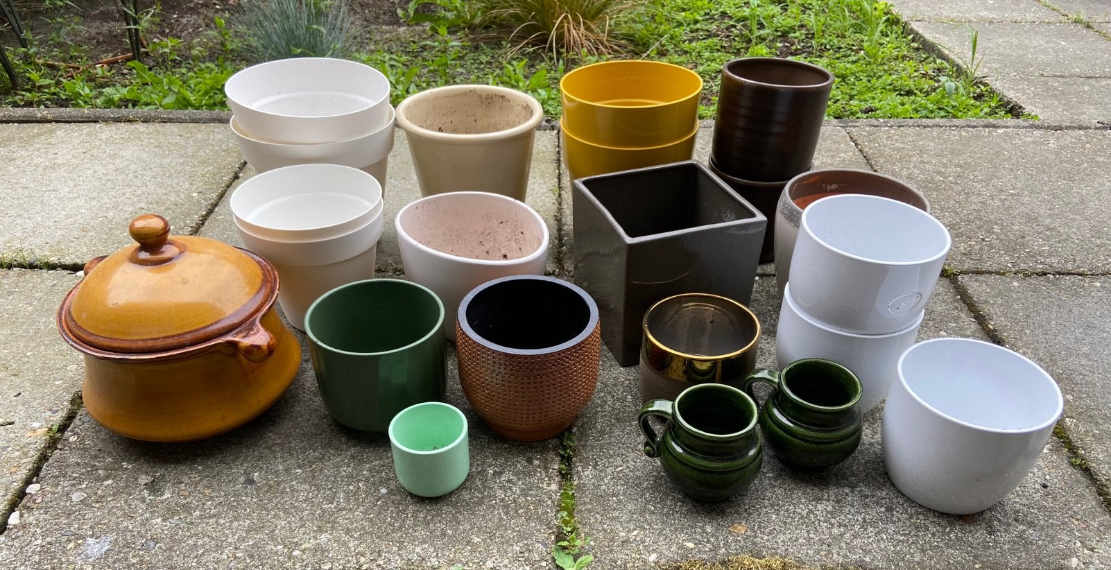 Bloempotten, Ophalen, Gebruikt, Rond, Aardewerk