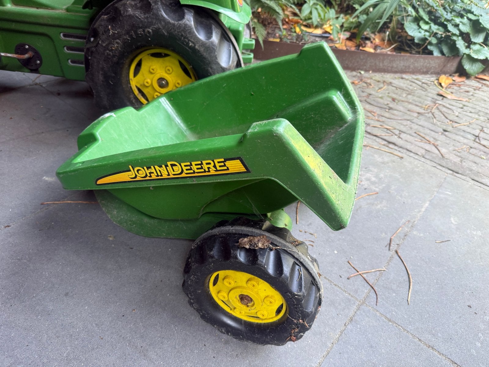 John Deere traptractor met aanhanger - Gebruikt, Kinderen en Baby's, Speelgoed | Buiten | Voertuigen en Loopfietsen, Ophalen of Verzenden