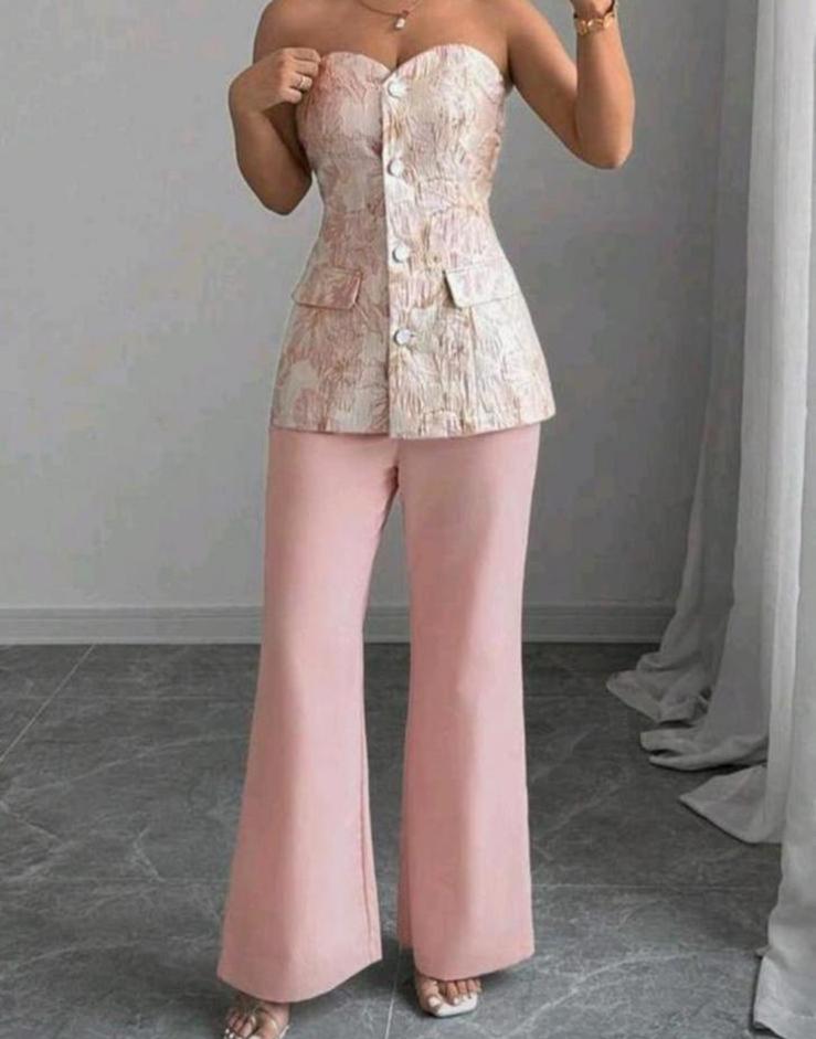 Dames Set licht roze broek en topje Maat L, Maat 38/40 (M), Overige typen, Verzenden, Zo goed als nieuw