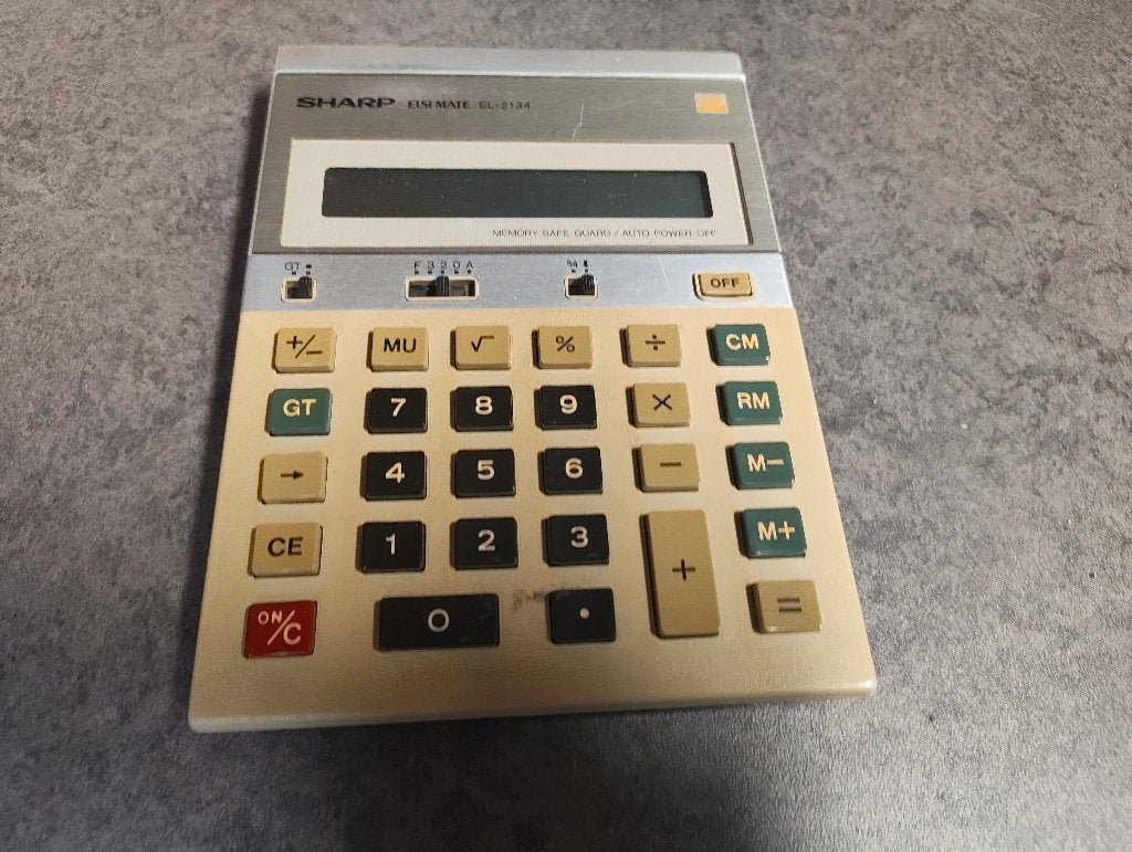 Sharp Elsi Mate EL-2134 zeldzame Vintage Rekenmachine, Diversen, Rekenmachines, Ophalen of Verzenden