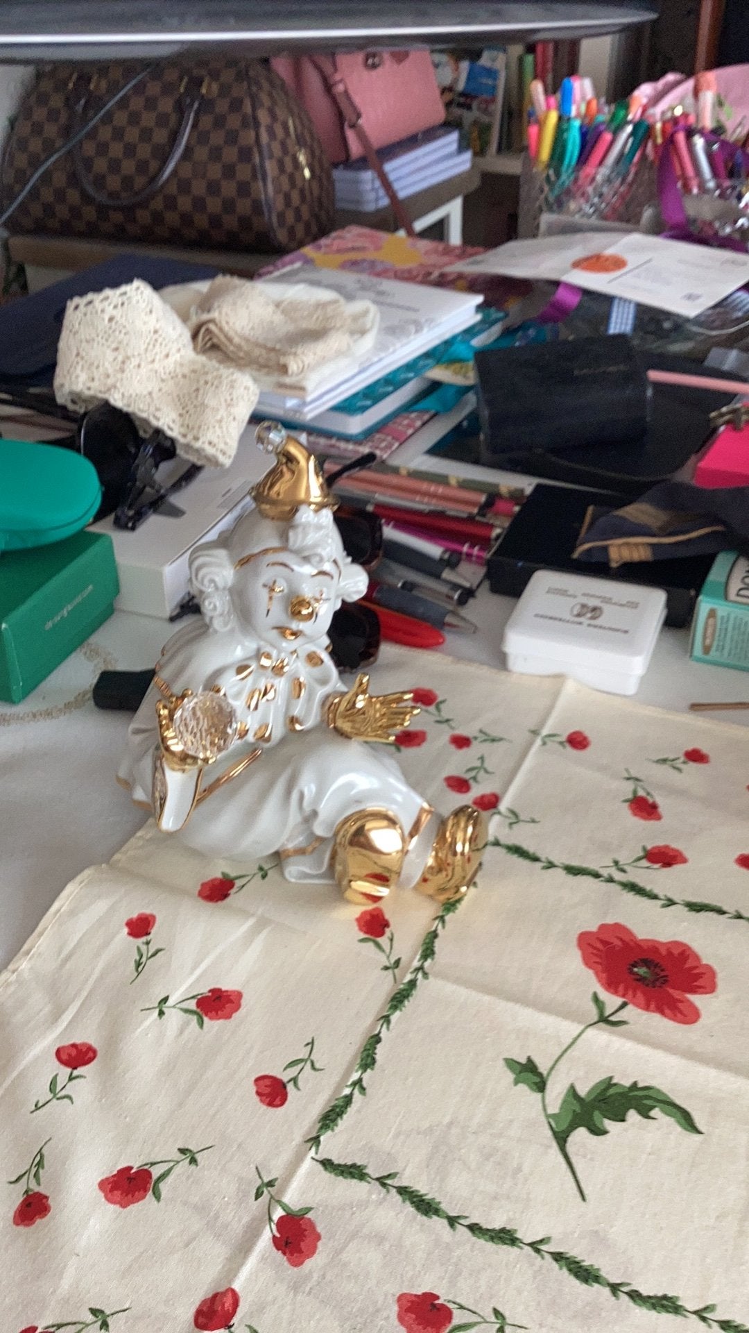 Beeldje met bladgoud en Swarovski stenen, Verzenden, Zo goed als nieuw, Dier