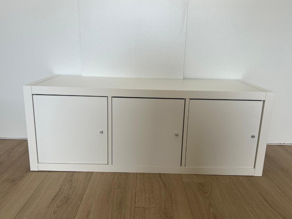IKEA KALLAX met inzetdeuren, Ophalen, Gebruikt, 50 tot 100 cm, IKEA