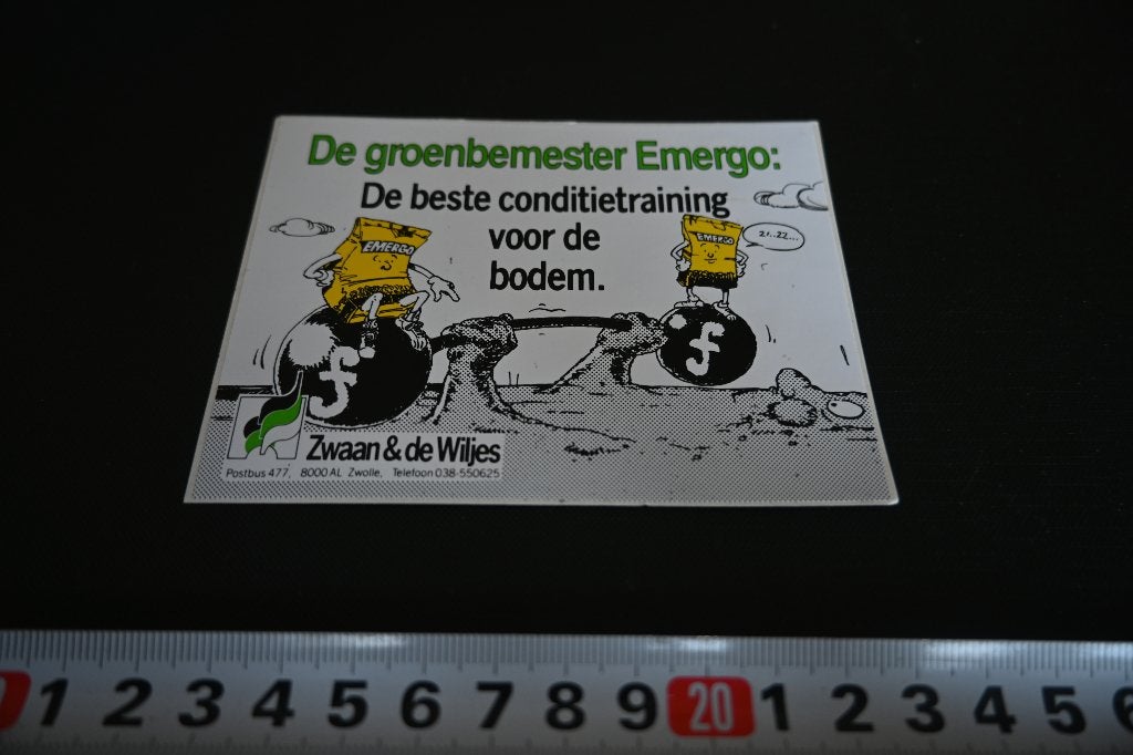 sticker Zwolle  Zwaan & de Wiljes De groenbemester Emergo, Ophalen of Verzenden, Zo goed als nieuw