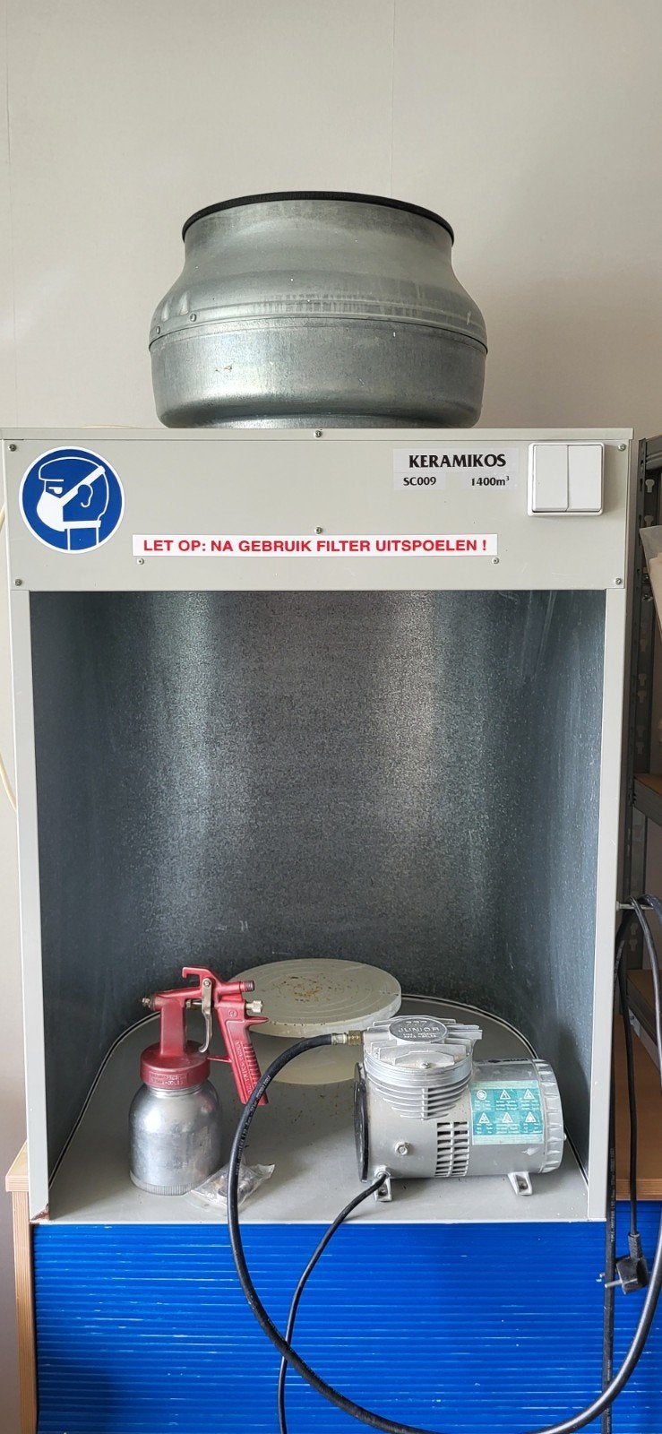Keramikos spuitcabine zwaar 60x60x65, Ophalen, Gebruikt
