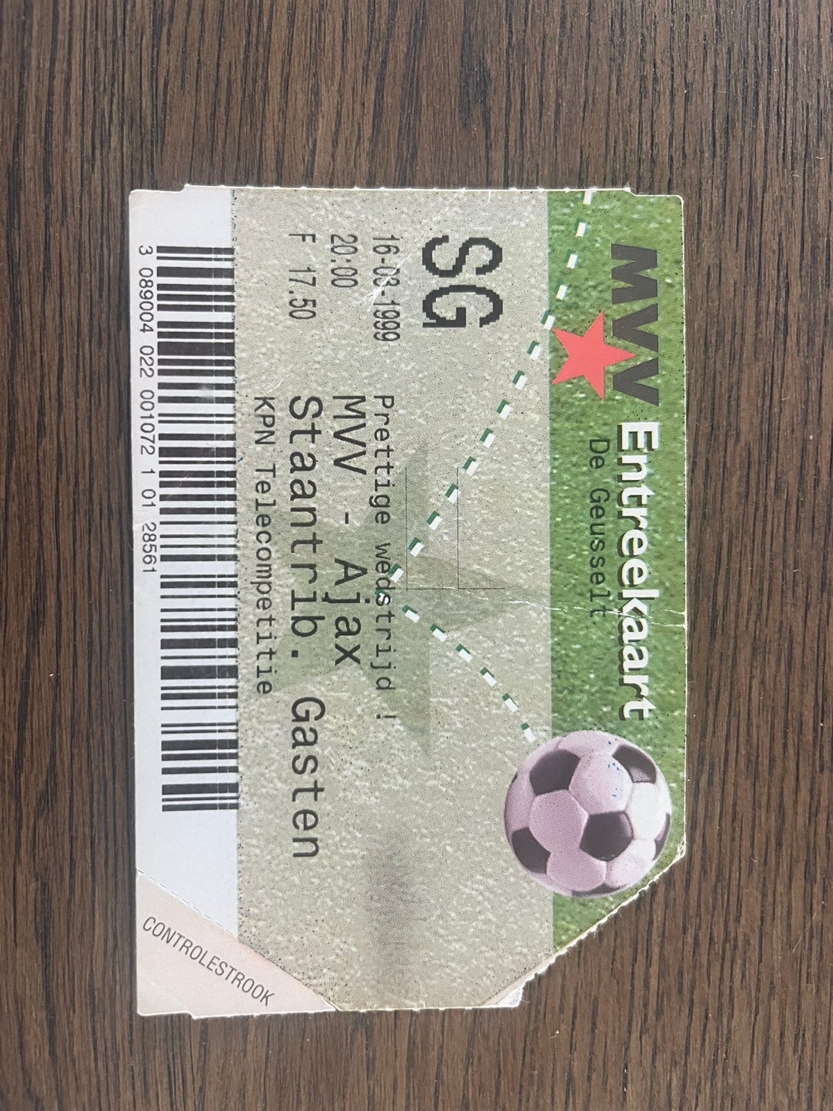 TICKET MVV-AJAX 98-99, Ophalen of Verzenden, Zo goed als nieuw, Ajax, Overige typen