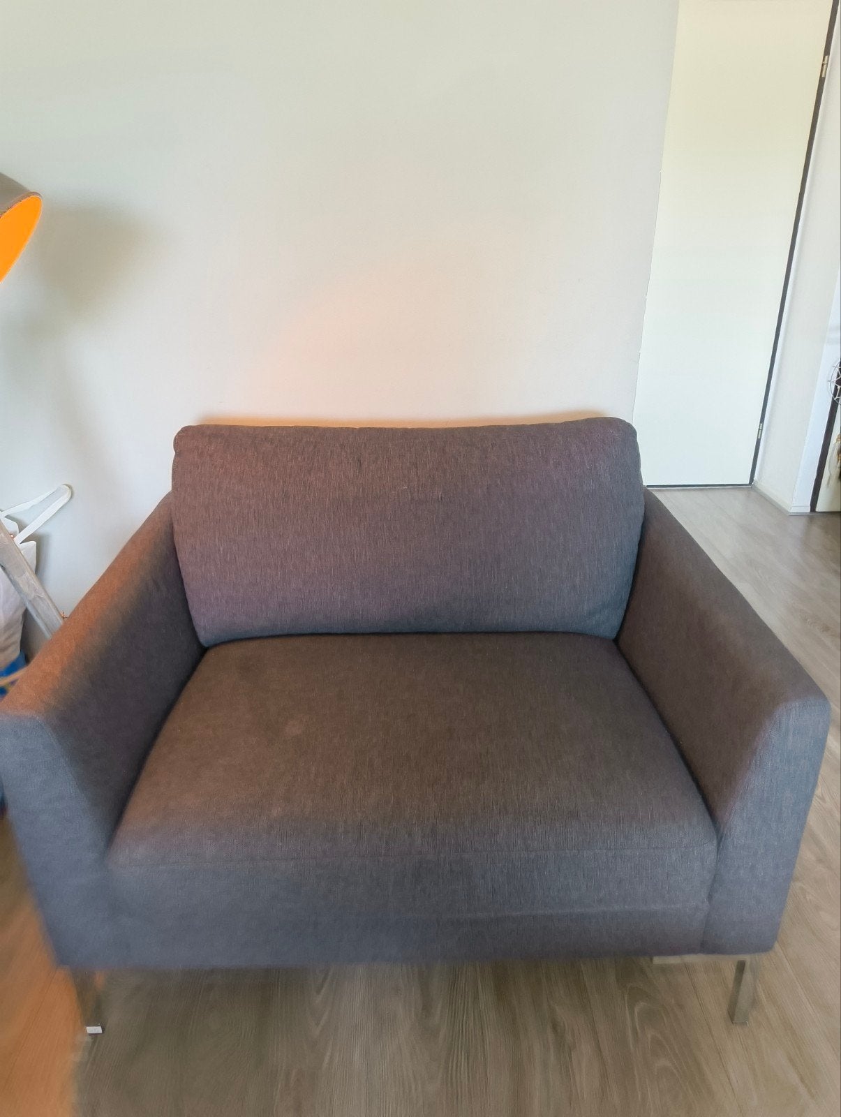 zitstoel / kleine bank / sofa grijs, Ophalen, Gebruikt, 75 tot 100 cm