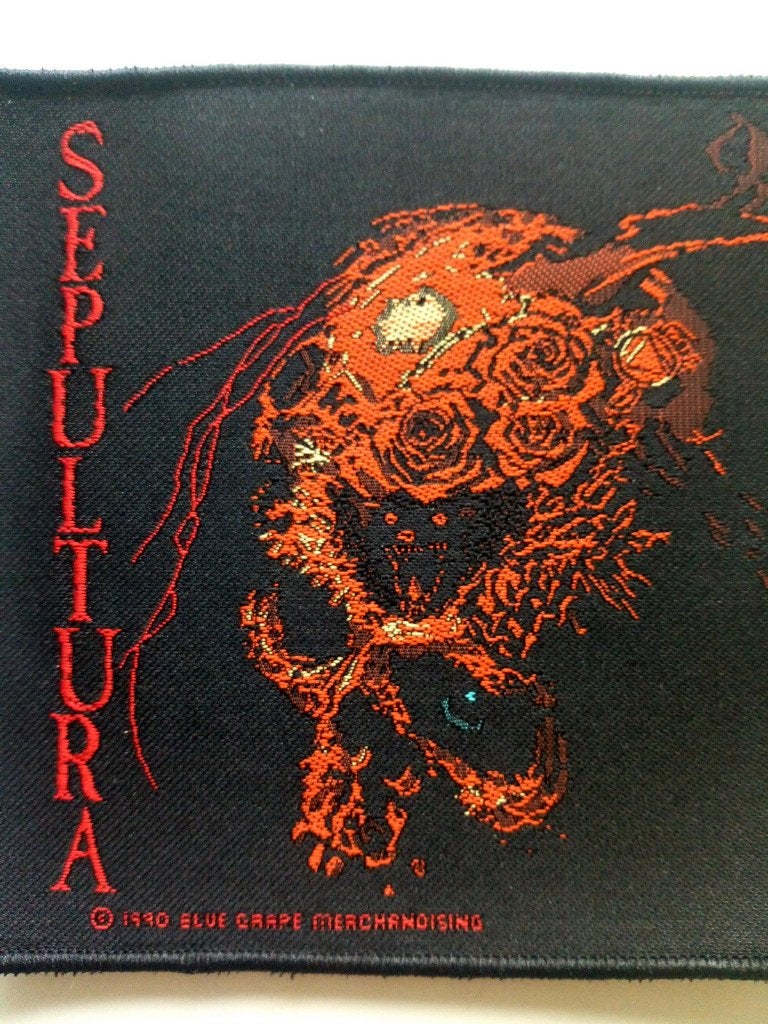 SEPULTURA PATCH 16 VRIJ ZELDZAAM 1990 NIEUW 10X10.5 Soulfly, Verzamelen, Verzenden, Nieuw, Kleding