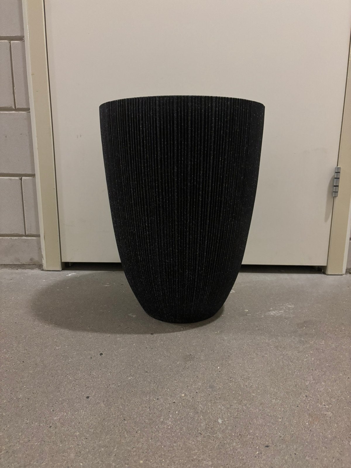 Antracietkleurige plantenpot, Kunststof, Gebruikt, Rond, Balkon