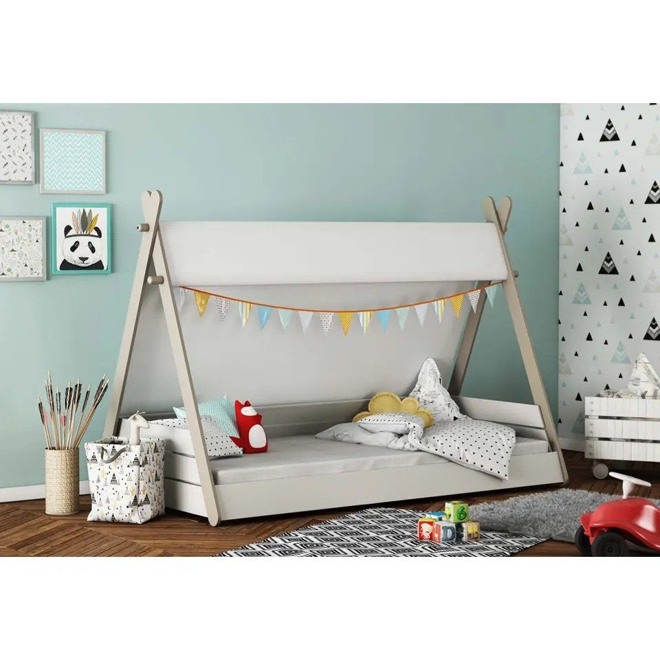 Peuterbed in tent-stijl, Ophalen, Gebruikt, Wit, Hout