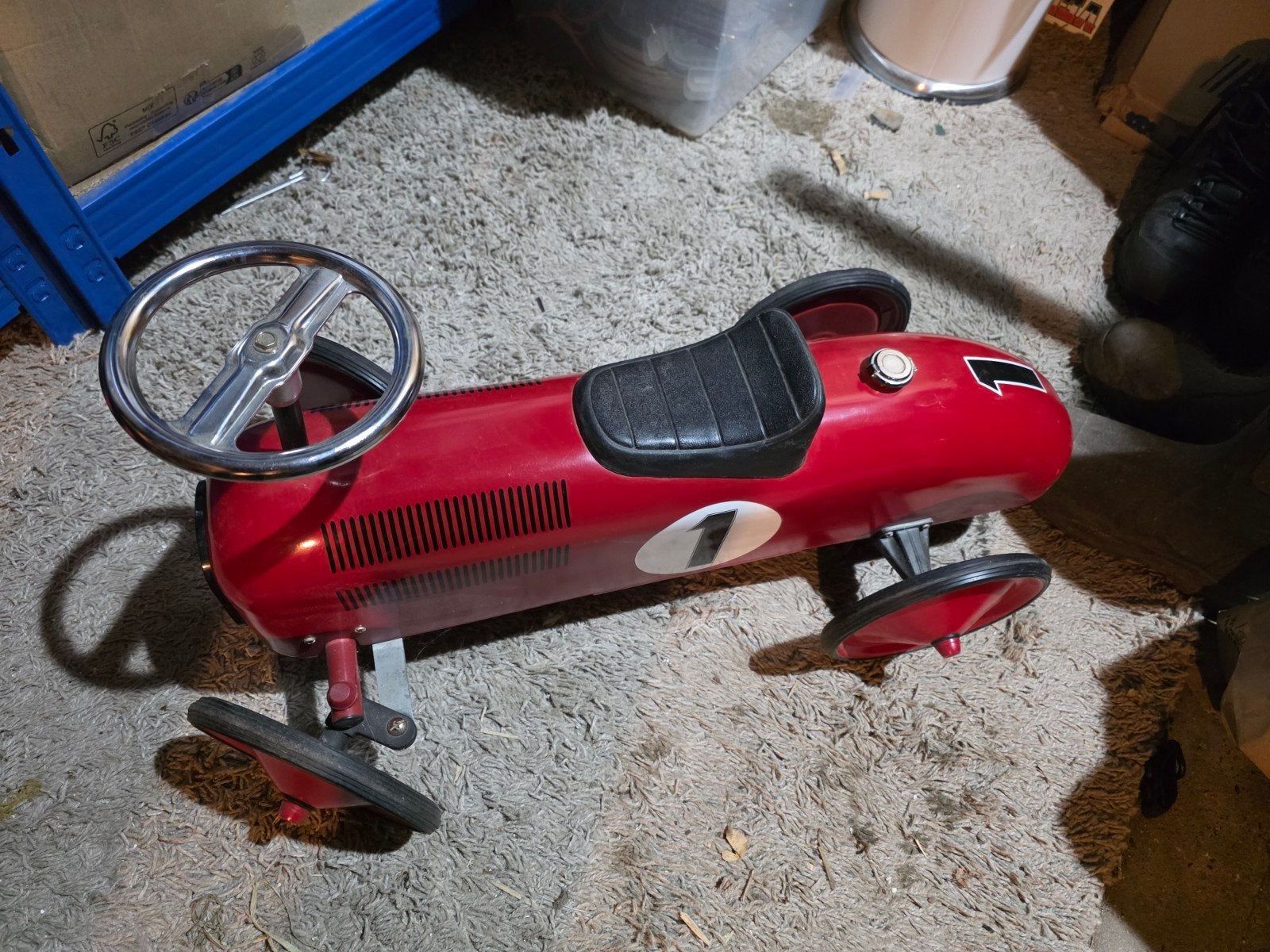 Rode Retro Trapauto voor Kinderen - Zo Goed als Nieuw, Ophalen of Verzenden, Zo goed als nieuw, Trapvoertuig