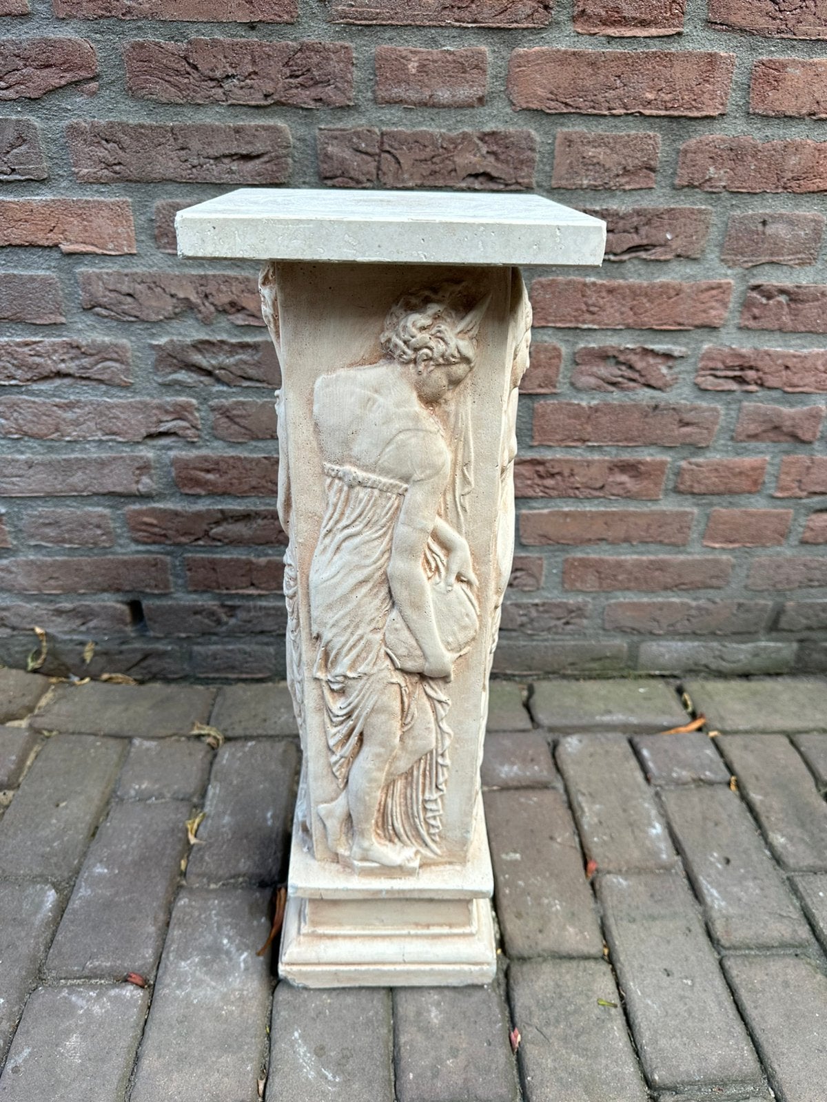 Travertin zuil zie omschrijving, Ophalen, Zo goed als nieuw