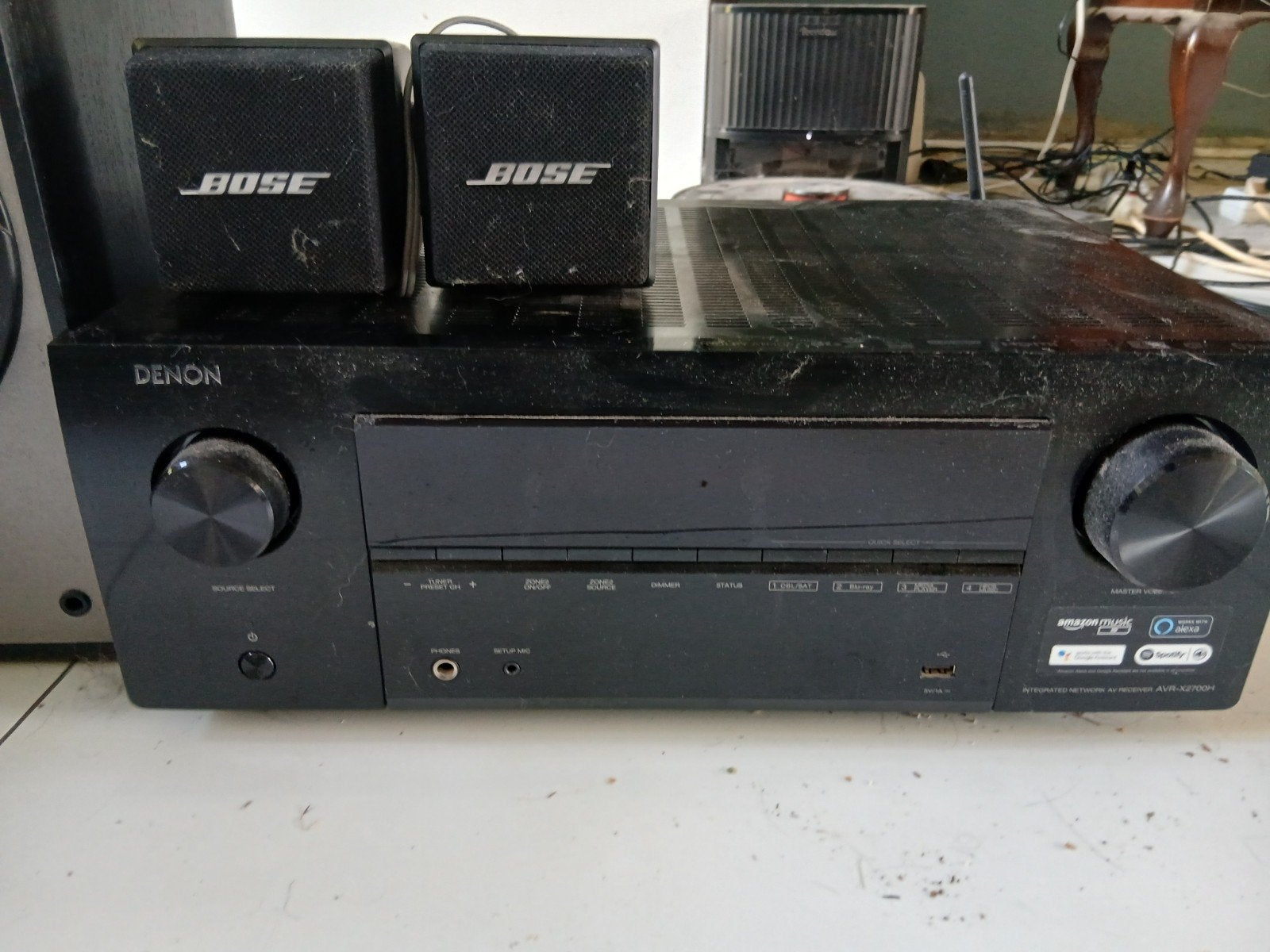 Denon versterker met Harman Kardon en Yamaha speakers, Denon, Ophalen of Verzenden, 120 watt of meer, Gebruikt