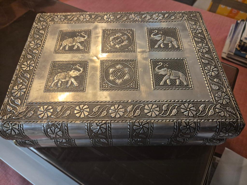 Vintage Zilverkleurige Sieradendoos met Olifantenmotief, Ophalen of Verzenden