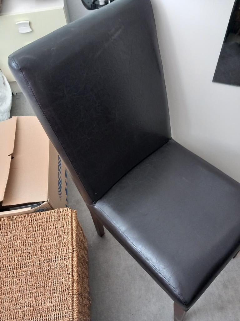 Donker bruine Eetkamer stoelen, Huis en Inrichting, Stoelen, Ophalen, Gebruikt, Bruin, Vijf, Zes of meer stoelen