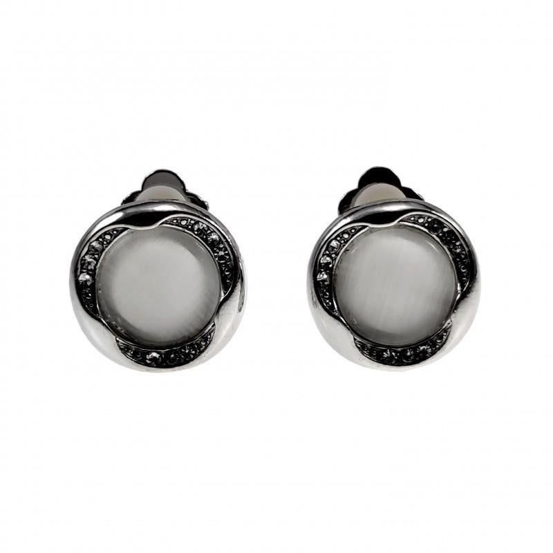 Oorclips Strass Lichtgrijze Cabochon Clip-on Oorbellen Dames, Sieraden, Tassen en Uiterlijk, Oorbellen, Overige materialen, Birgitta-Gracht 33, 6465 EL Kerkrade, Nederland