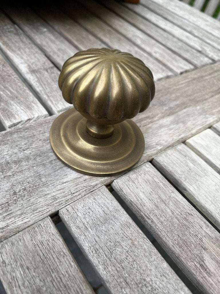 brocante koperen voordeurknop, Antiek en Kunst, Ophalen of Verzenden