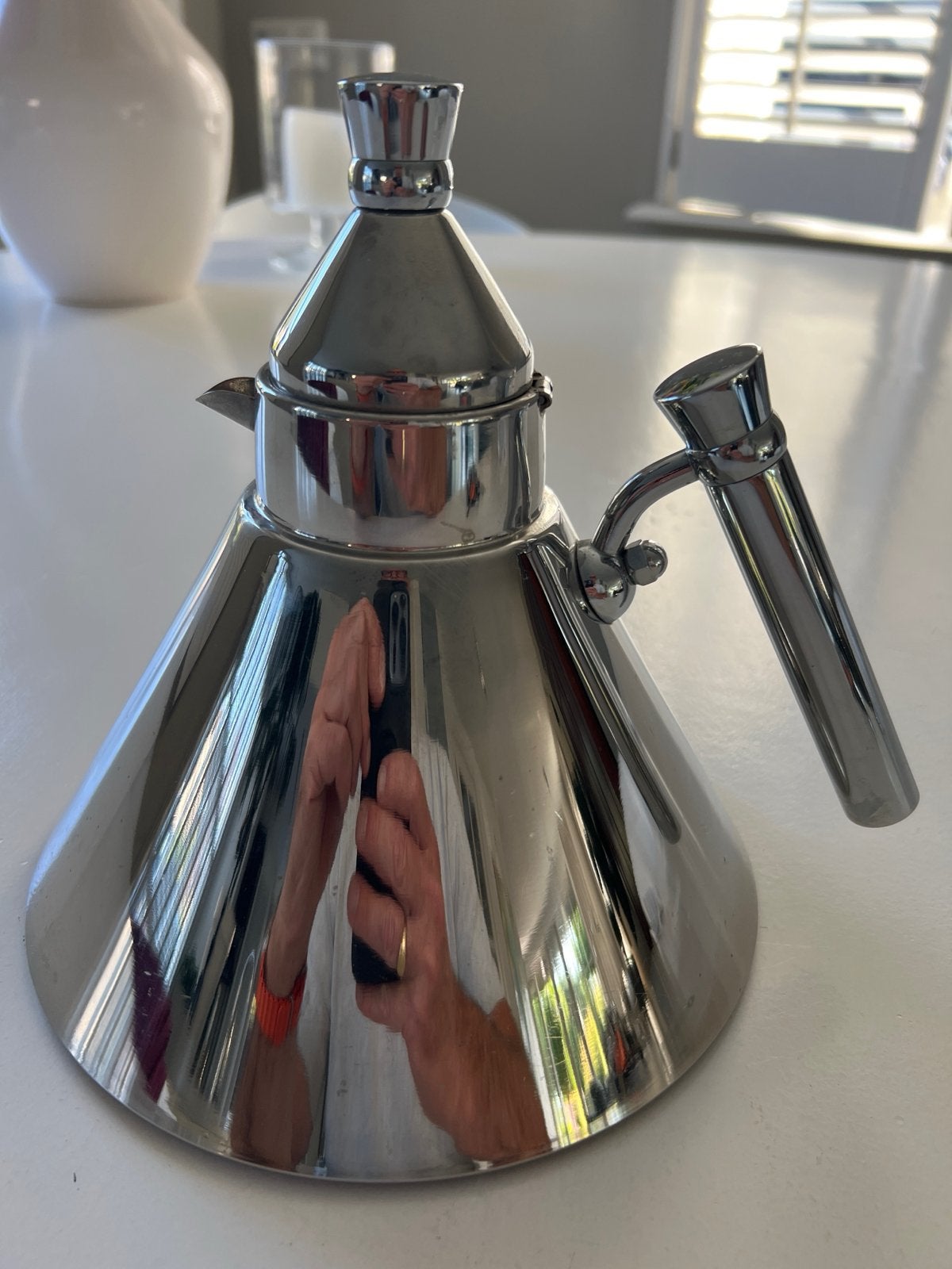 Inox 18/10 raunkjaer kjaergaard fluitketel, Theepot/fluitketel, Gebruikt, Zilver, Ophalen of Verzenden