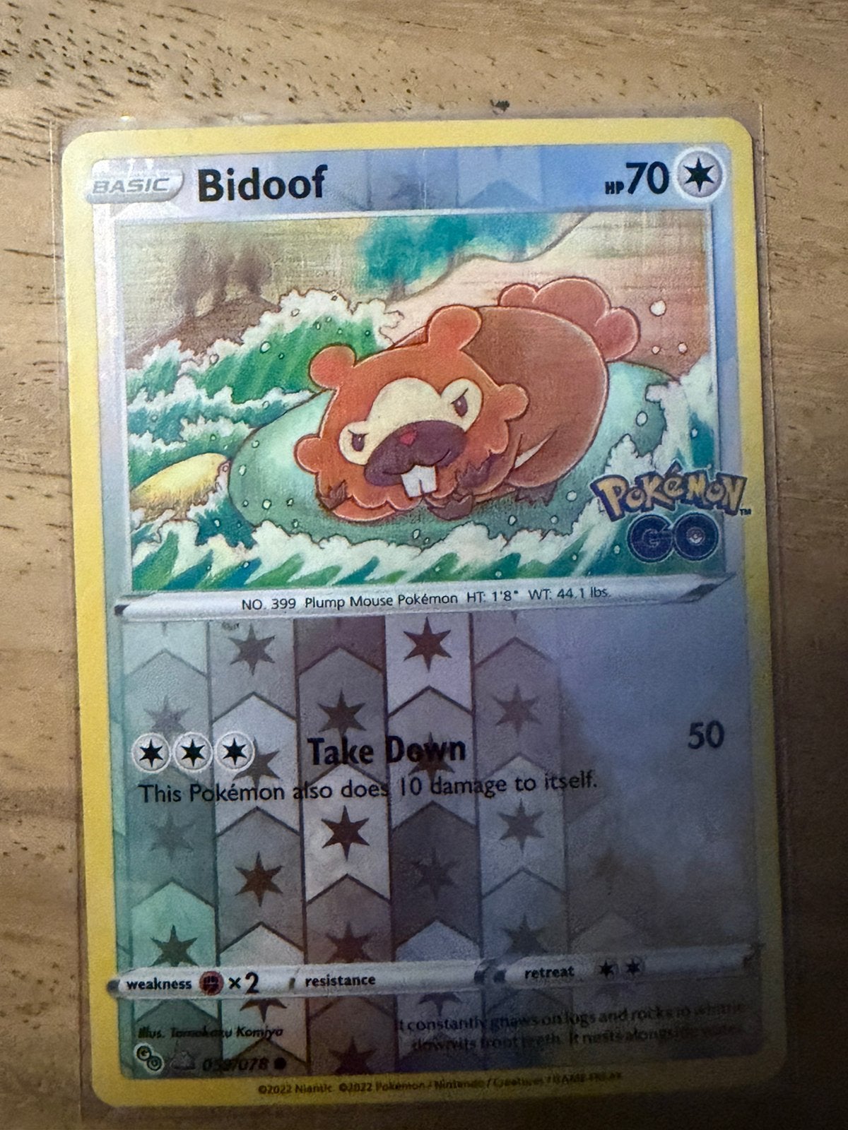 Pokémon GO Bidoof – Ditto Reverse Holo, Ophalen of Verzenden, Zo goed als nieuw