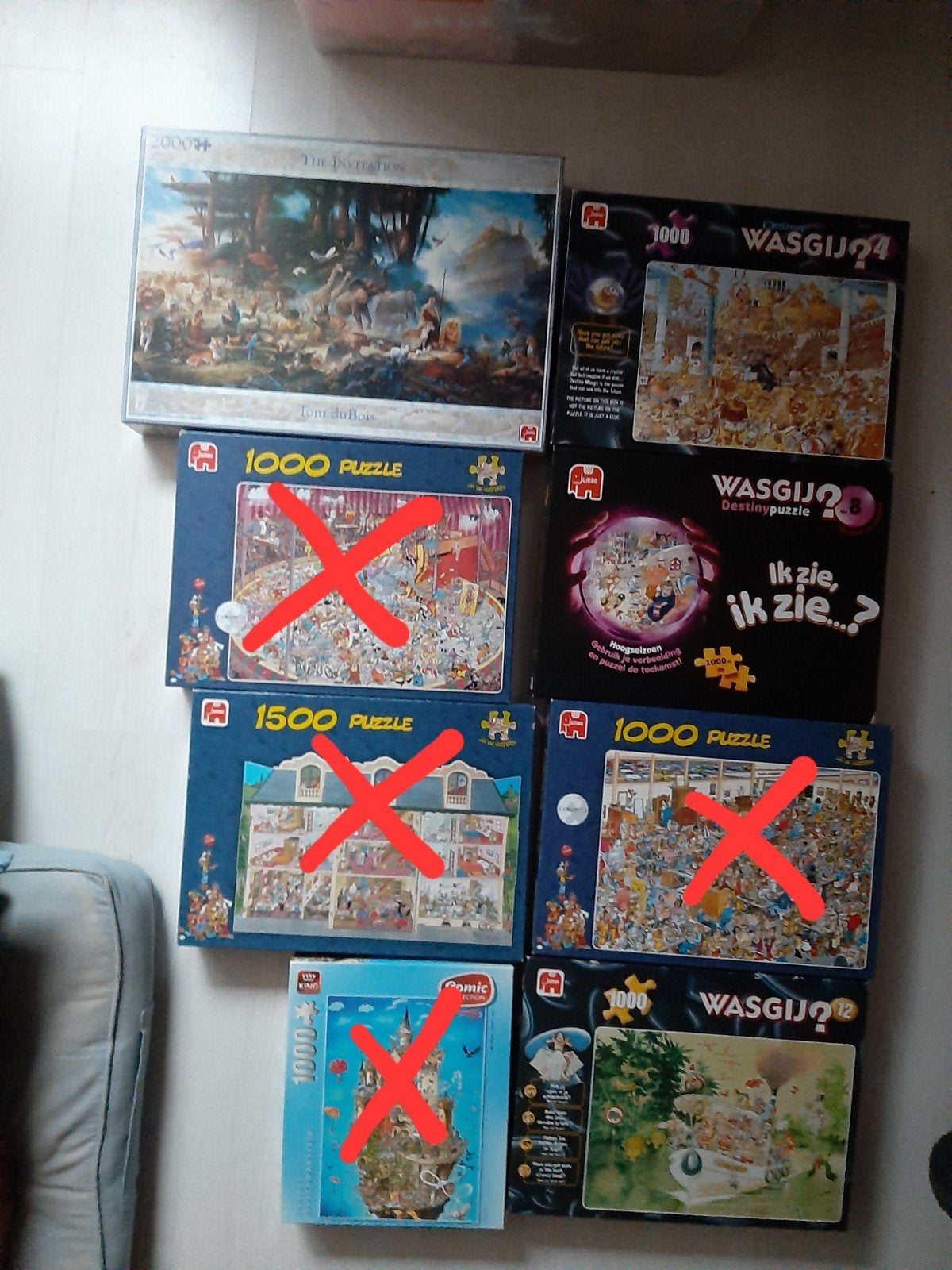 Diverse puzzels, jumbo en wasgij, Ophalen of Verzenden, Meer dan 1500 stukjes, Gebruikt, Legpuzzel