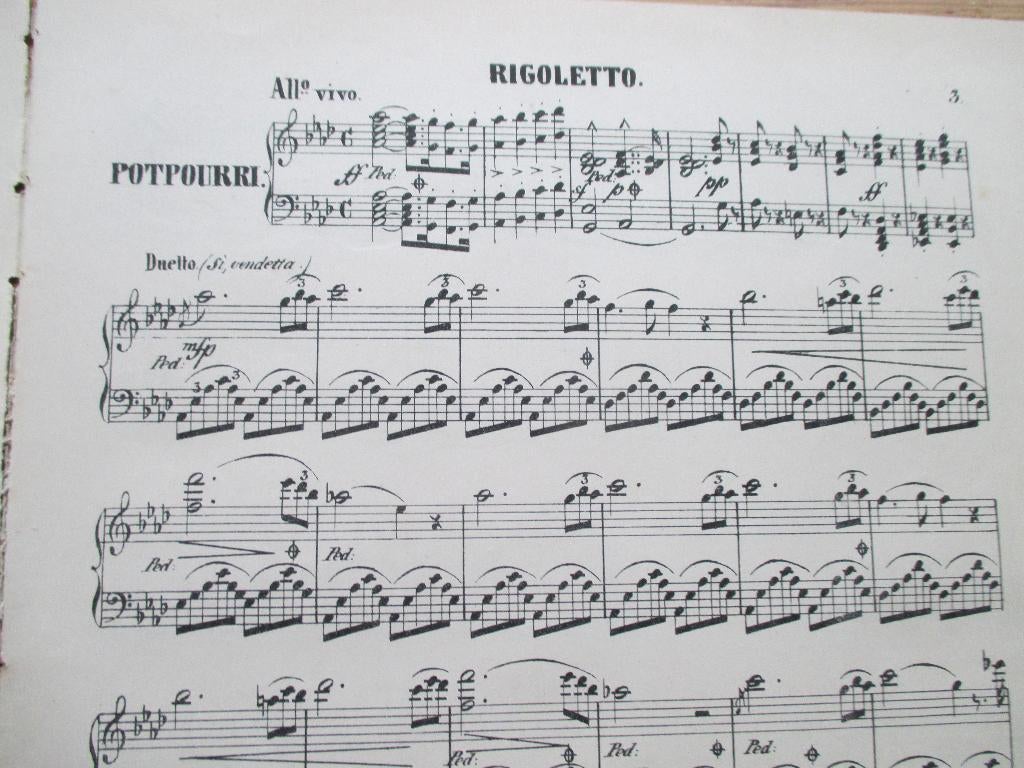 HENRI CRAMER - POTPOURRI - RIGOLETTO - VOOR PIANO, Muziek en Instrumenten, Bladmuziek, Gebruikt, Klassiek, Ophalen of Verzenden