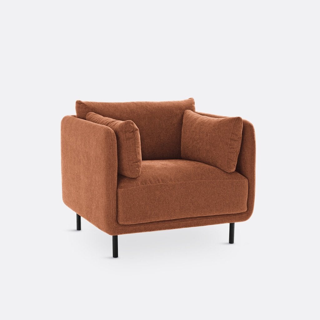 La Redoute fauteuil Victor, oranje (nieuw €899), Huis en Inrichting, Ophalen, 75 tot 100 cm, Zo goed als nieuw, 75 tot 100 cm