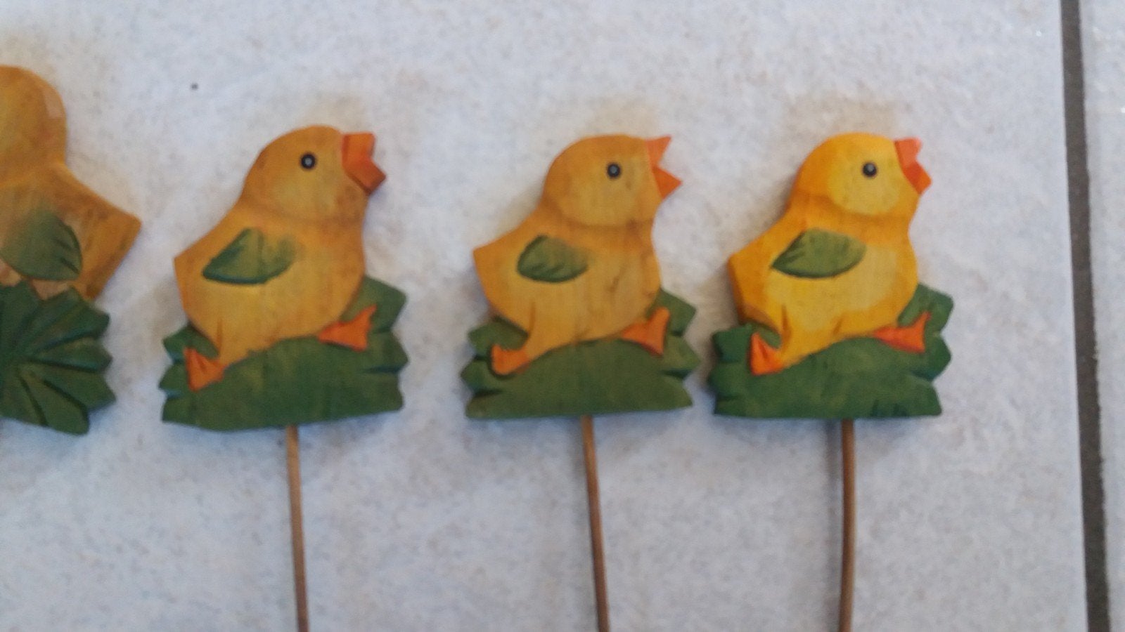 zes houten decoratie kuikentjes met de hand gemaakt paaskuik, Diversen, Ophalen of Verzenden