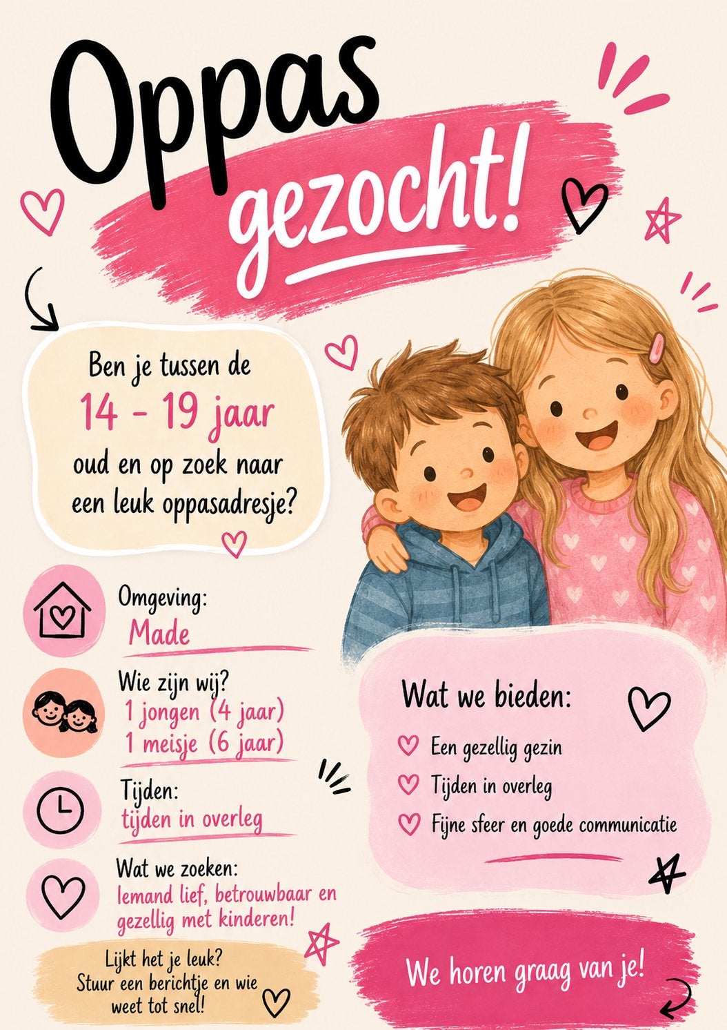 Oppasmeisje gezocht!, Variabele uren, Overige niveaus, Starter, Overige vormen