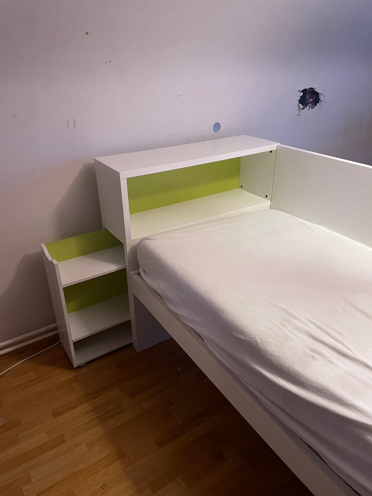Mooi kinderbed, Ophalen, 90 cm, Eenpersoons, Wit