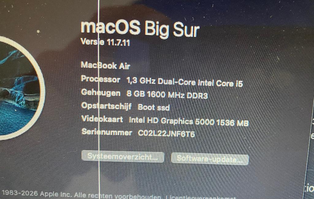 A1466 MacBook Air 2017, Computers en Software, Apple Macbooks, Ophalen, 13 inch, Minder dan 2 Ghz, Onbekend