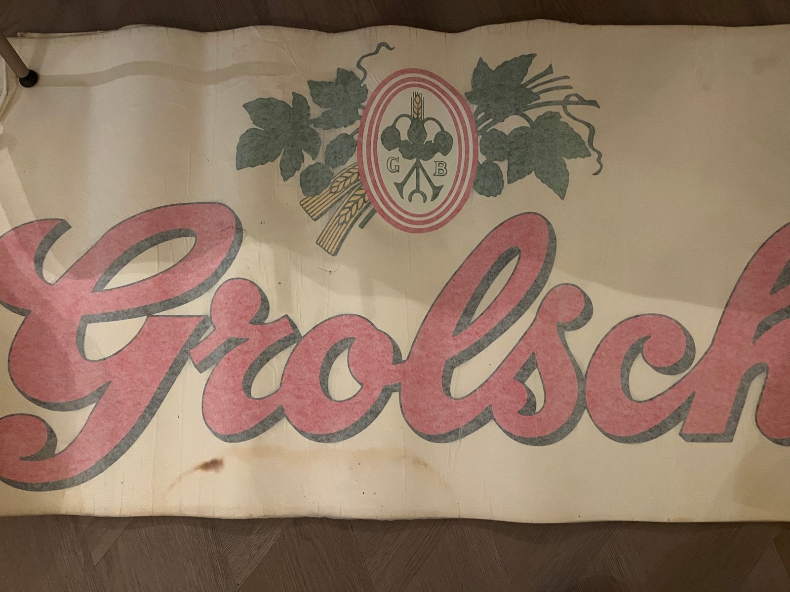 Vintage Grolsch Reclamebord - Authentiek Brouwerij Item, Ophalen of Verzenden, Nieuw, Overige typen