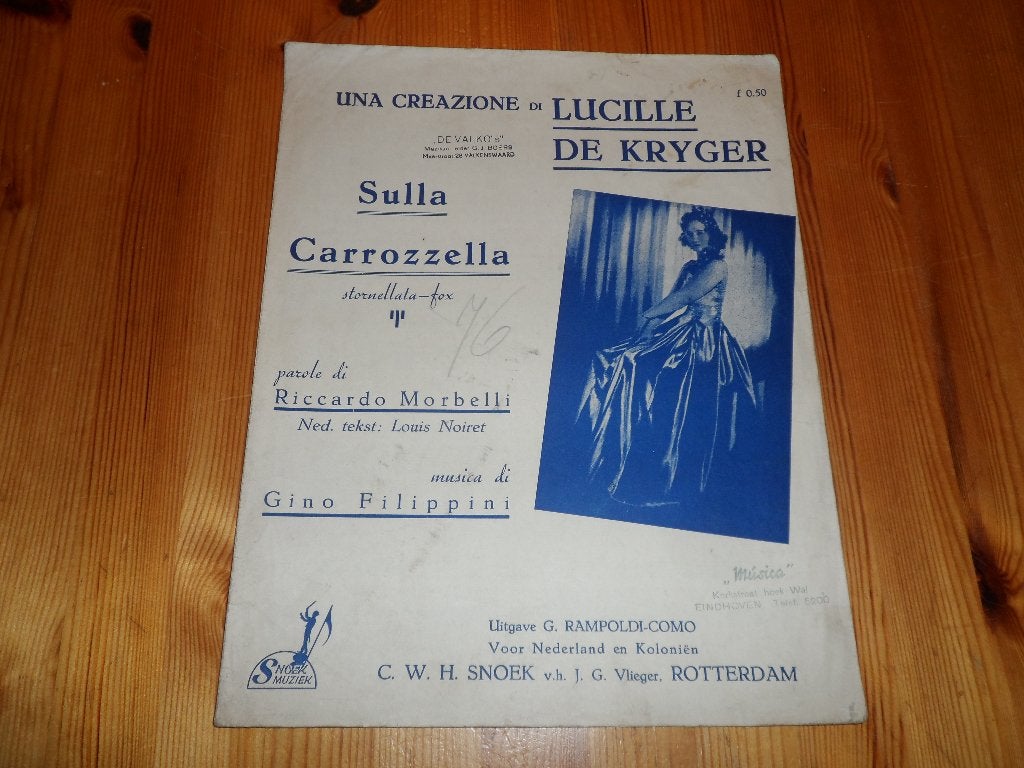 Sulla carrozzella - gino filippini - lucille de krijger, Muziek en Instrumenten, Piano, Gebruikt, Ophalen of Verzenden, Artiest of Componist