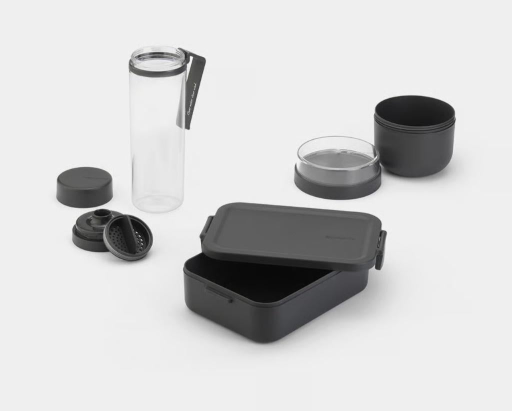NIEUW Brabantia Make & Take Ontbijt- en Lunchset, zwart, Kunststof, Nieuw, Ophalen of Verzenden, Zwart