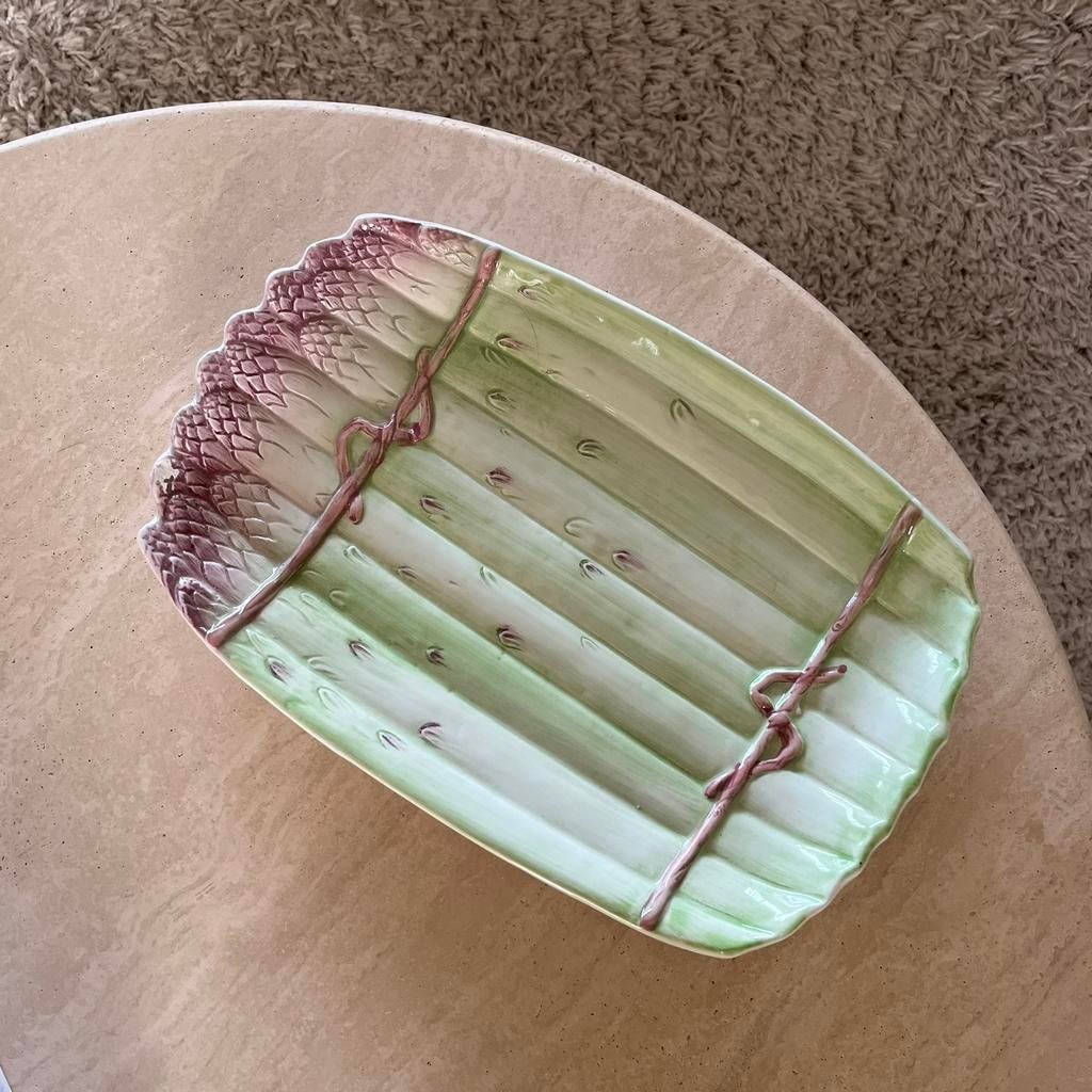 Vintage Italiaanse Majolica asperge schaal, Ophalen of Verzenden