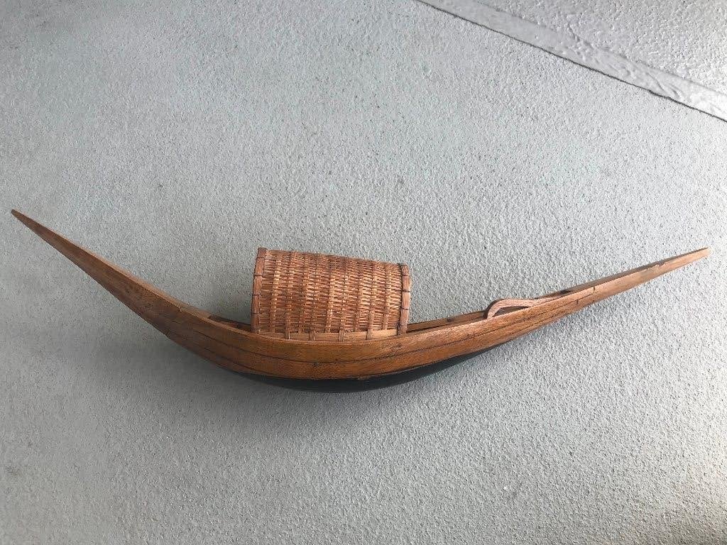 boot praam oosters indonesie thailand vietnam, Antiek en Kunst, Hout, Bruin, Handgemaakt, Ophalen of Verzenden