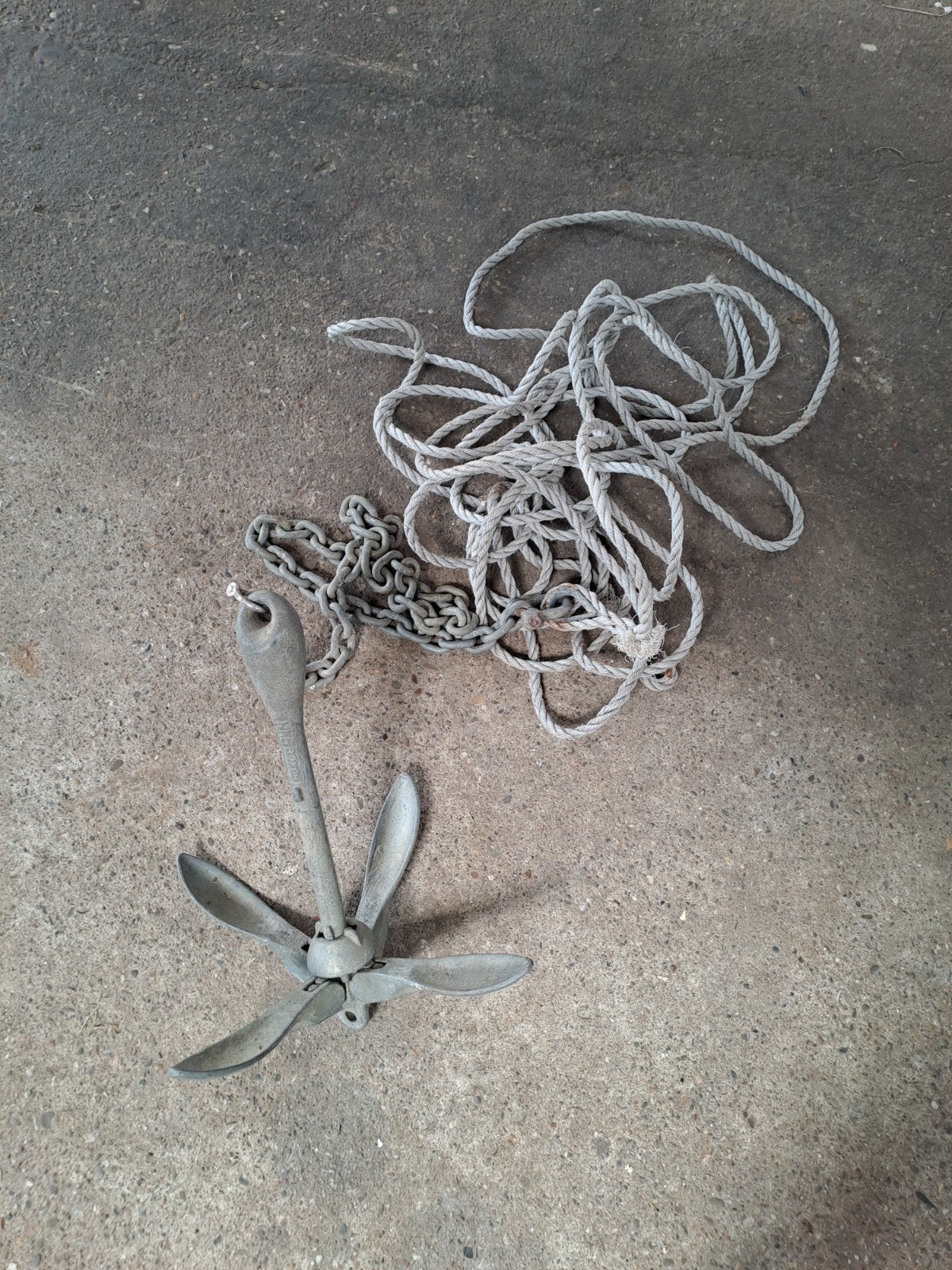 Anker met ketting en lijn 3,2 kg, Ophalen of Verzenden, Gebruikt, Overige typen