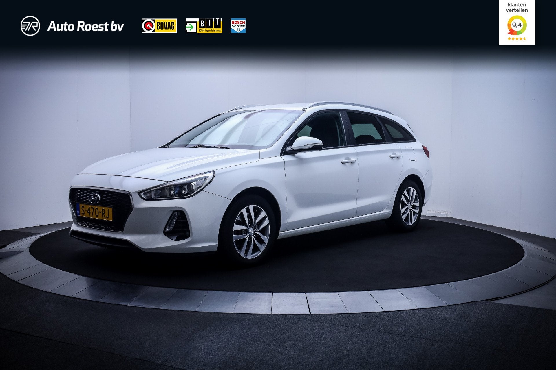 Hyundai i30 Wagon 1.4 T-GDI Aut. PREMIUM CAMERA | CARPLAY |, Stof, 4 cilinders, Wit, 600 kg