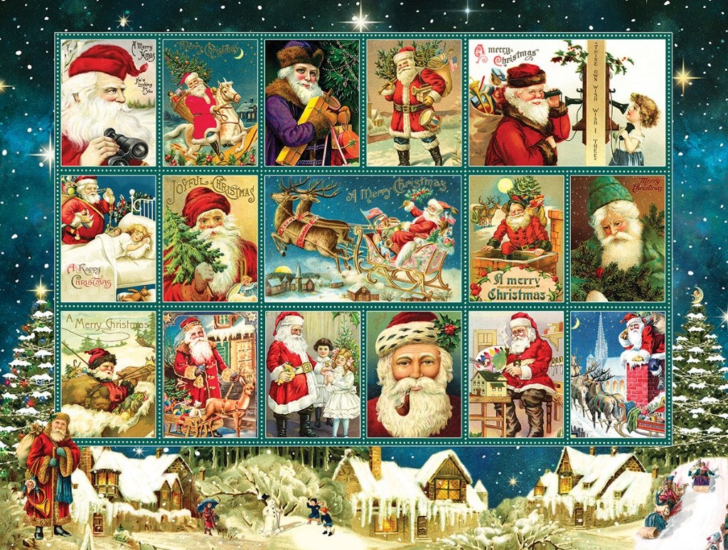 Sunsout legpuzzel 300 nieuw Kerst collage, Ophalen of Verzenden, 500 t/m 1500 stukjes, Nieuw, Legpuzzel