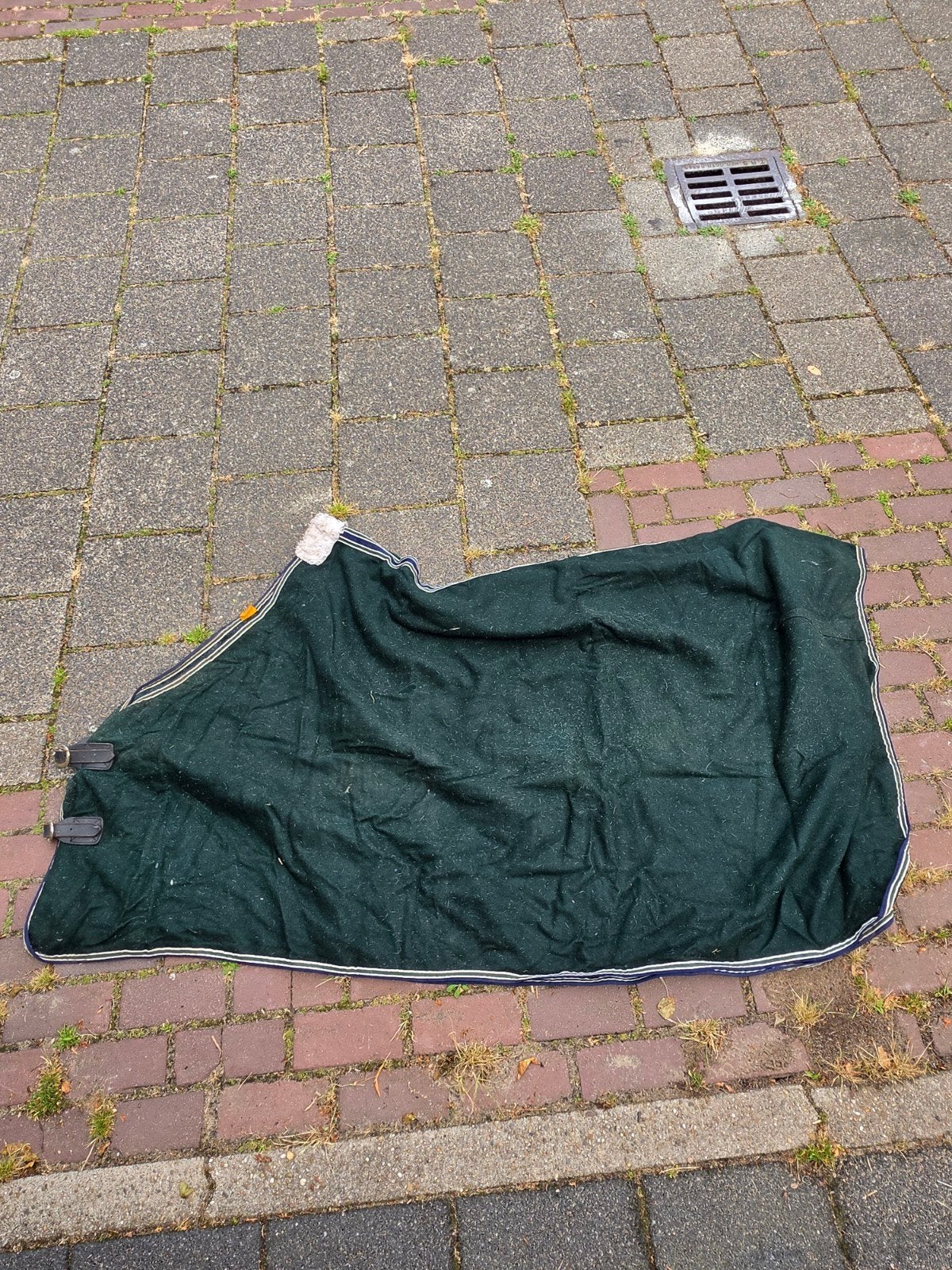 Ouderwets zware wollen/fleece deken 195, Full (L), Gebruikt, Zweetdeken, Ophalen of Verzenden