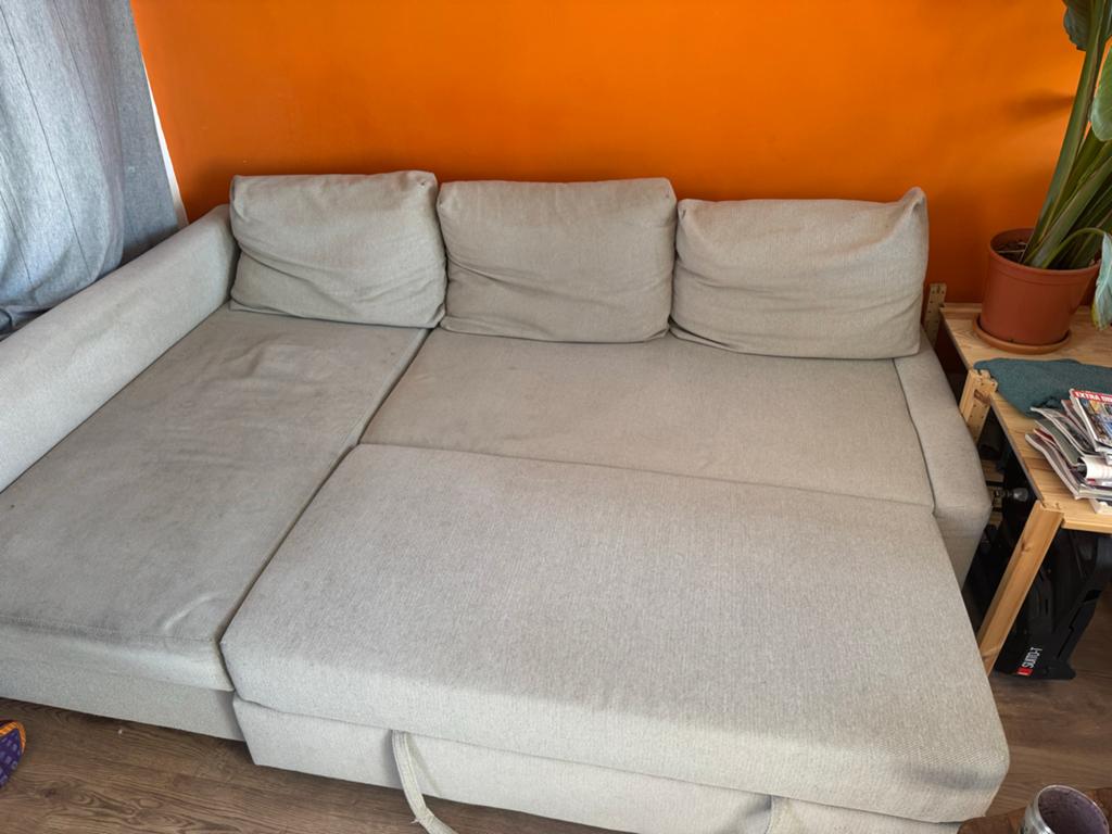 IKEA FRIHETEN slaapbank met opbergbak, Ophalen, Gebruikt, 125 tot 150 cm, 150 tot 200 cm