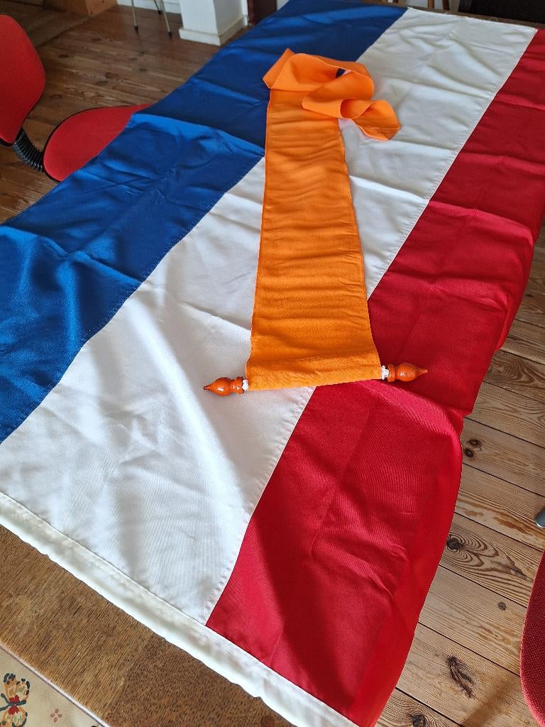 Nederlandse vlag met oranje wimpel, Diversen, Vlaggen en Wimpels, Ophalen of Verzenden, Nieuw
