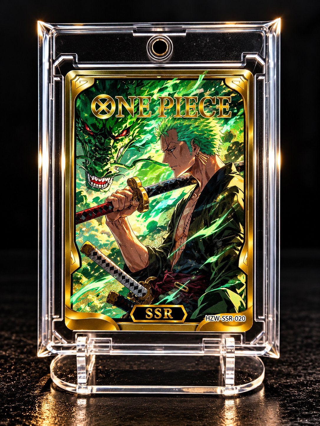 One Piece Zoro SSR – Dragon Gold Edition Special Card, Verzenden, Zo goed als nieuw, Losse kaart, Foil