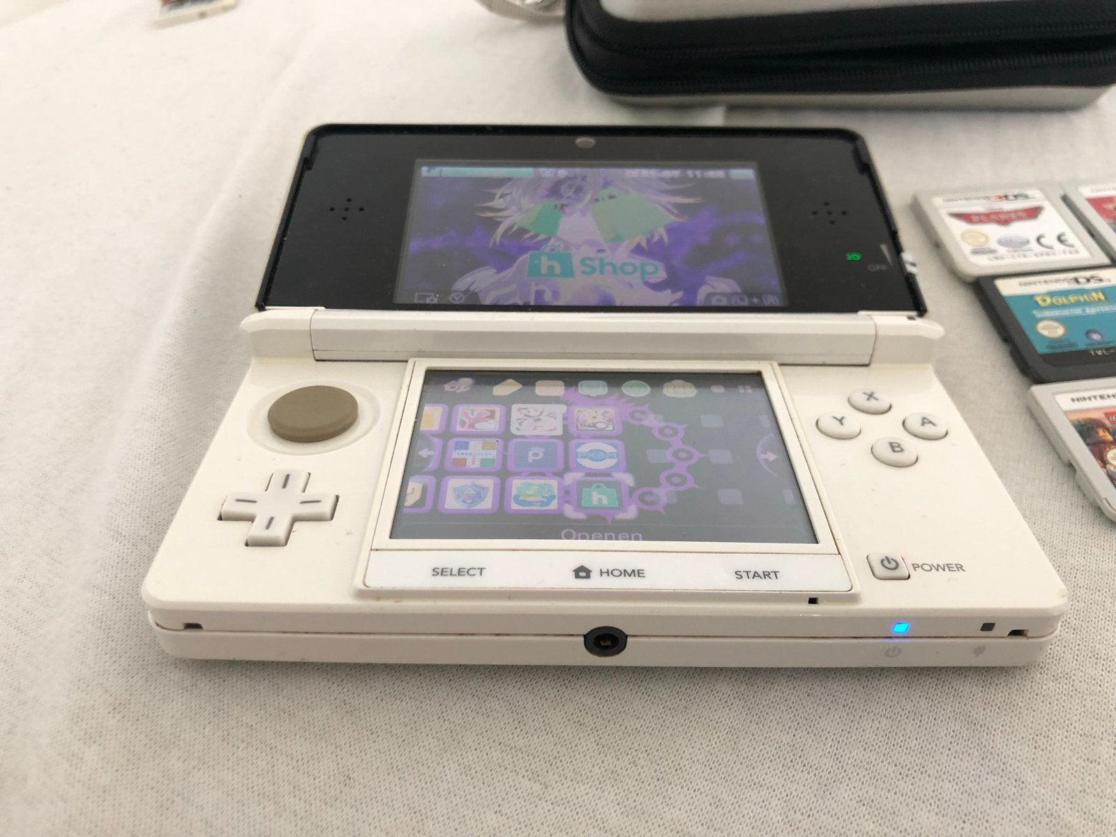 Nintendo 3DS (zie omschrijving) incl. games en hoesje, Gebruikt, Wit, Ophalen of Verzenden, 3DS