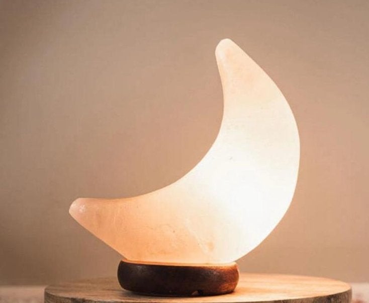Himalaya Zoutlamp Maan Rood met Lampje voor zoutlamp, Huis en Inrichting, Lampen | Tafellampen, Rood, Ophalen of Verzenden, Nieuw