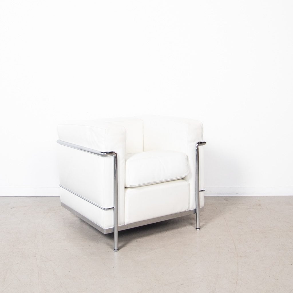 Cassina LC2 Fauteuil Wit Leer
