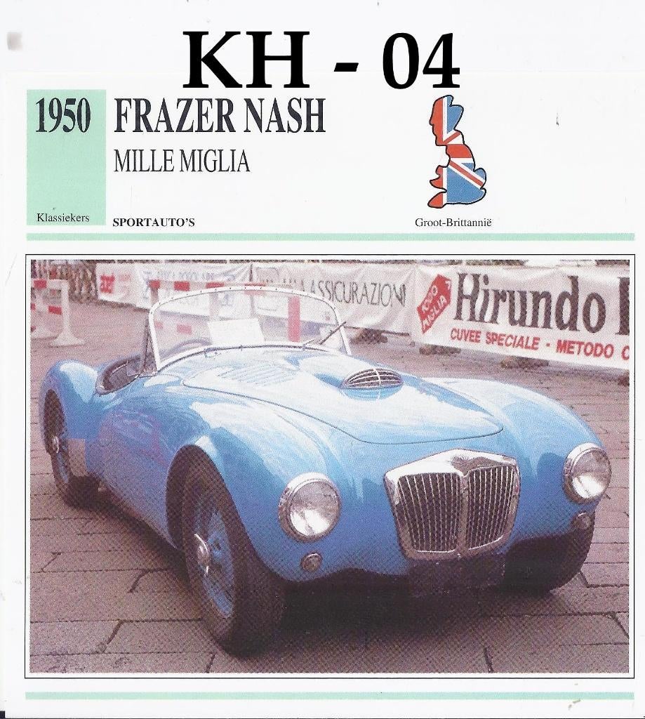 Kh4 autokaart frazer nash mille miglia ( 1950 ), Ophalen of Verzenden, Zo goed als nieuw, Auto's