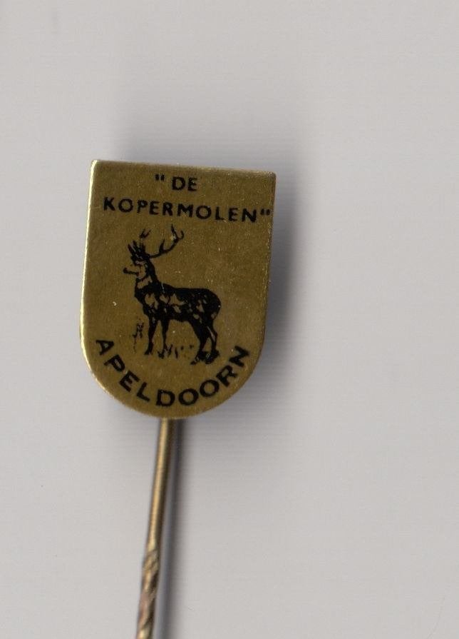 Apeldoorn de Kopermolen speldje, Verzamelen, Speldjes, Pins en Buttons, Gebruikt, Niet vindbaar, Niet vindbaar, Speldje of Pin